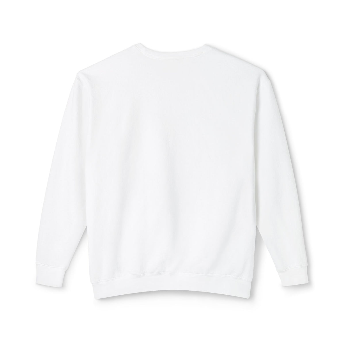 White crewneck sweatshirt, plain back view
