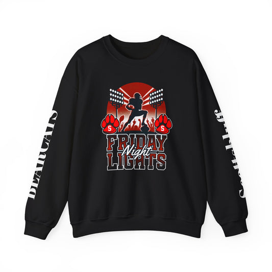 Black unisex crewneck sweatshirt with Friday Nights Lights graphic and sleeve artwork
