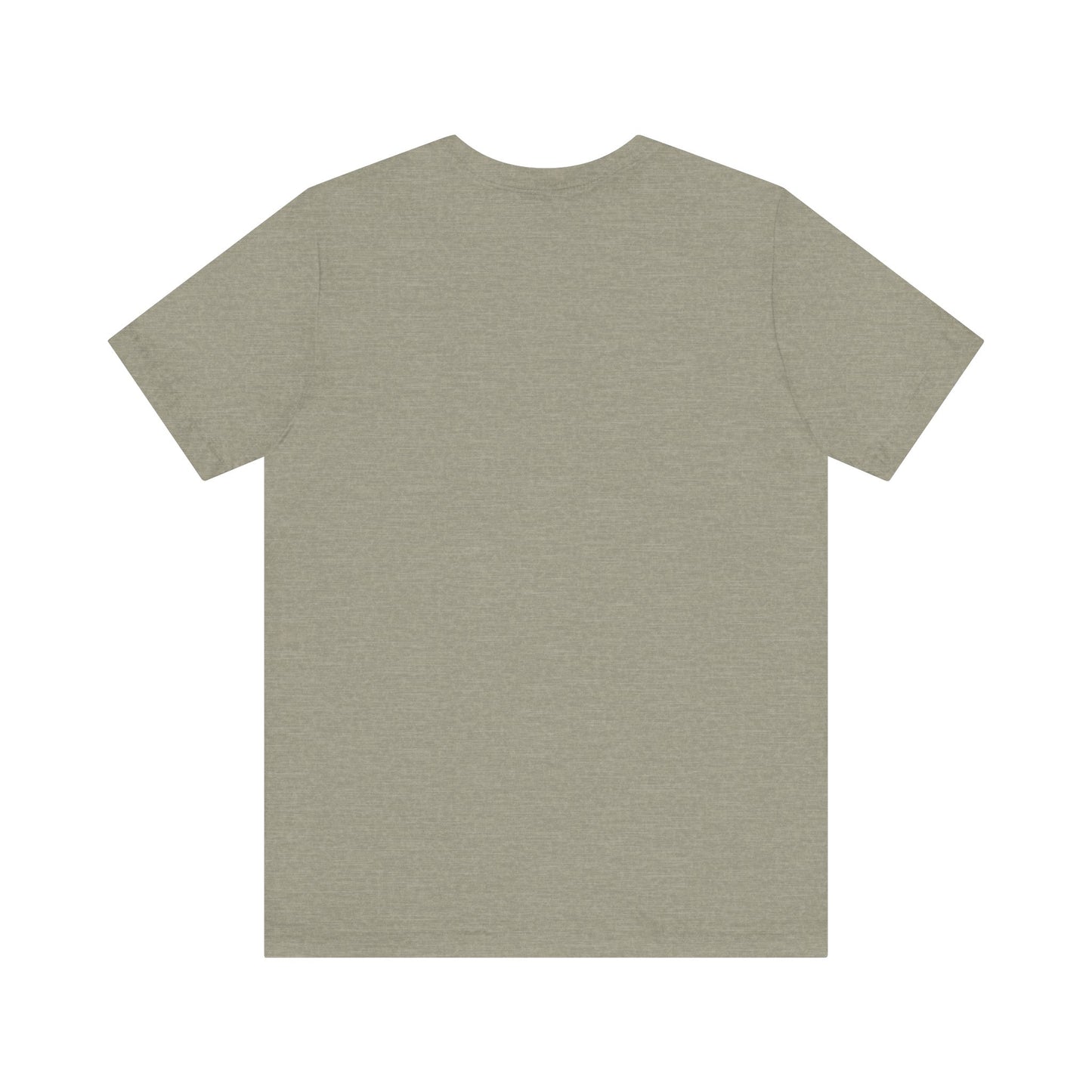 Heather stone crew-neck t-shirt, blank front with no visible graphic