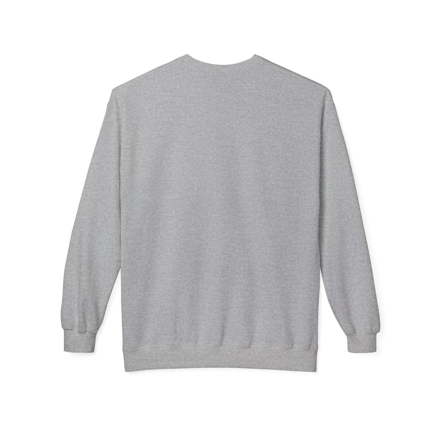 Gray crewneck sweatshirt back view, plain