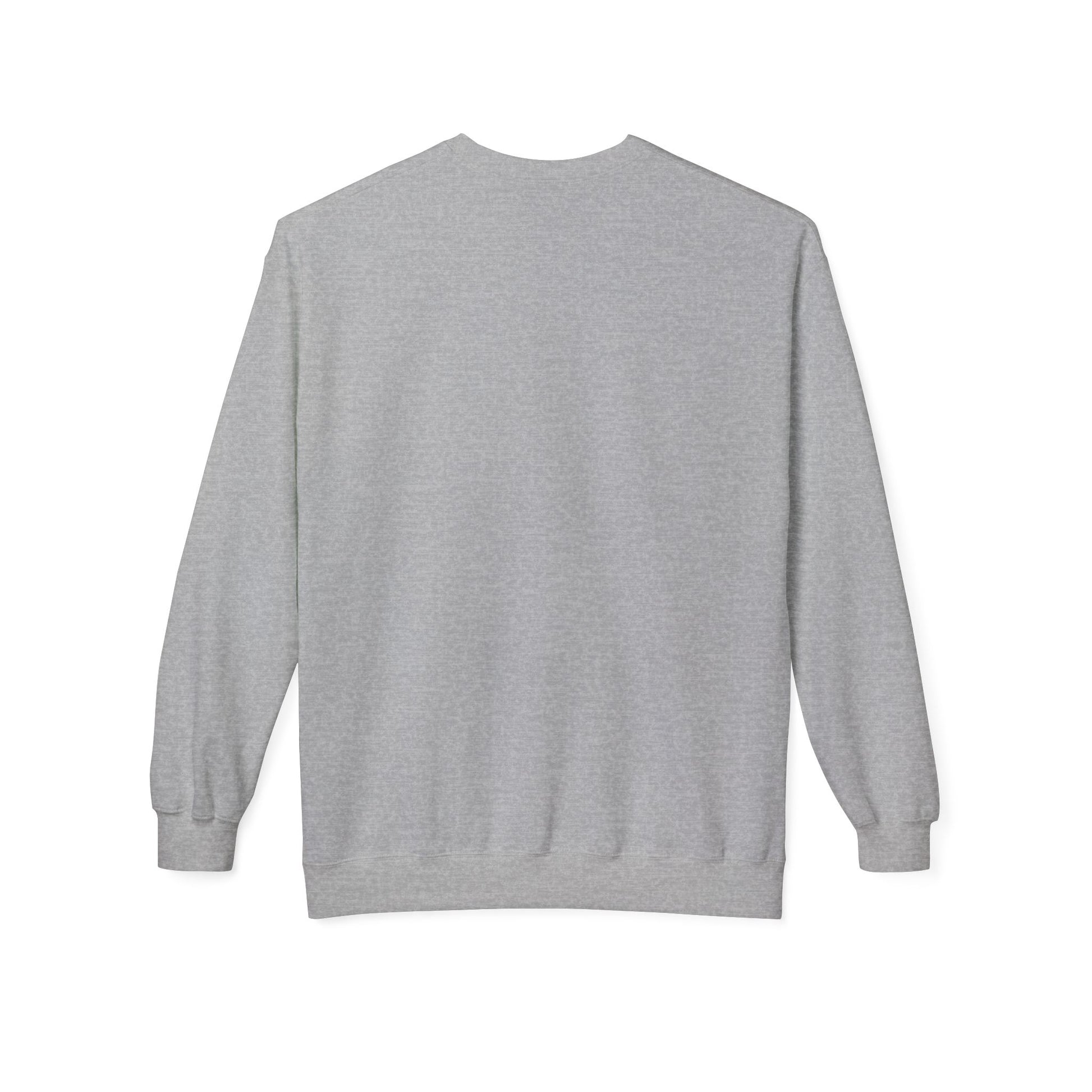 Gray crewneck sweatshirt back view, plain