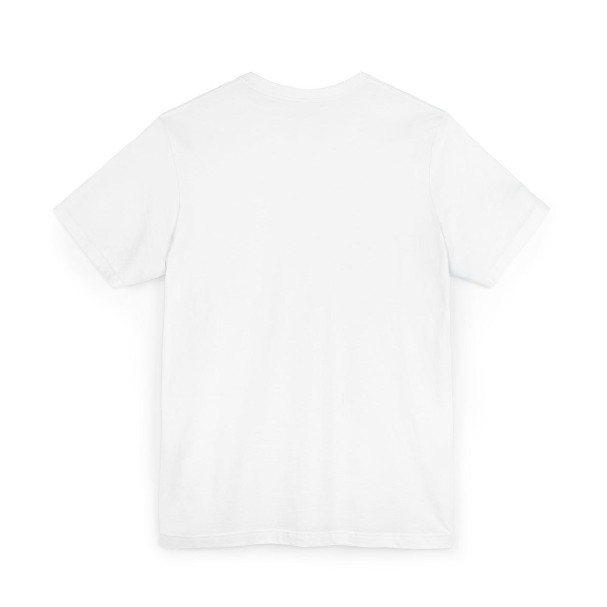 White unisex jersey T-shirt, plain back without graphic