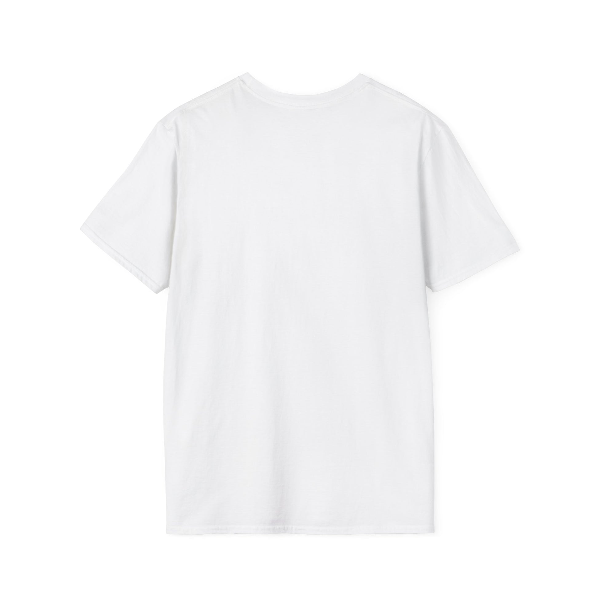 White kids T-shirt back view with round neck and short sleeves, no graphic