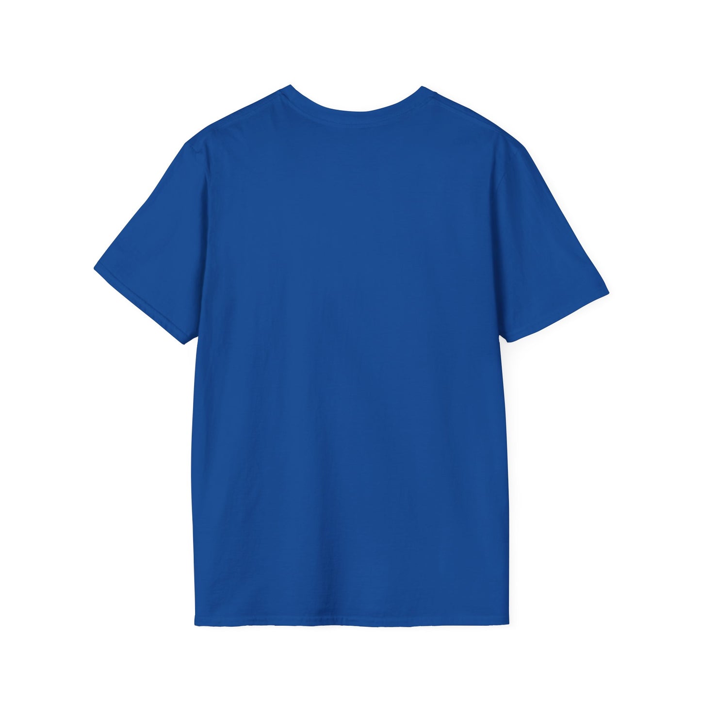 Royal blue crewneck T-shirt with plain back