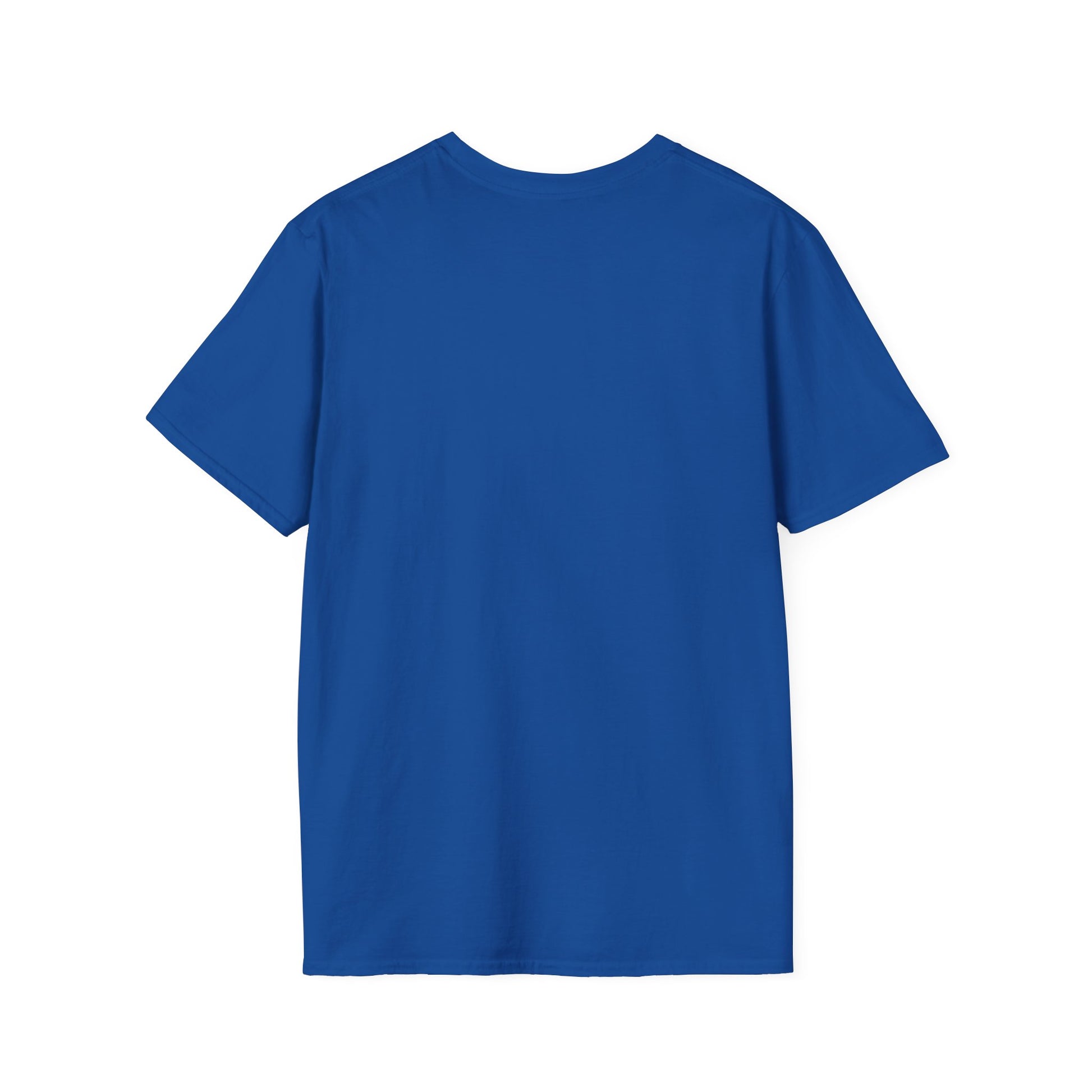 Royal blue crewneck T-shirt with plain back