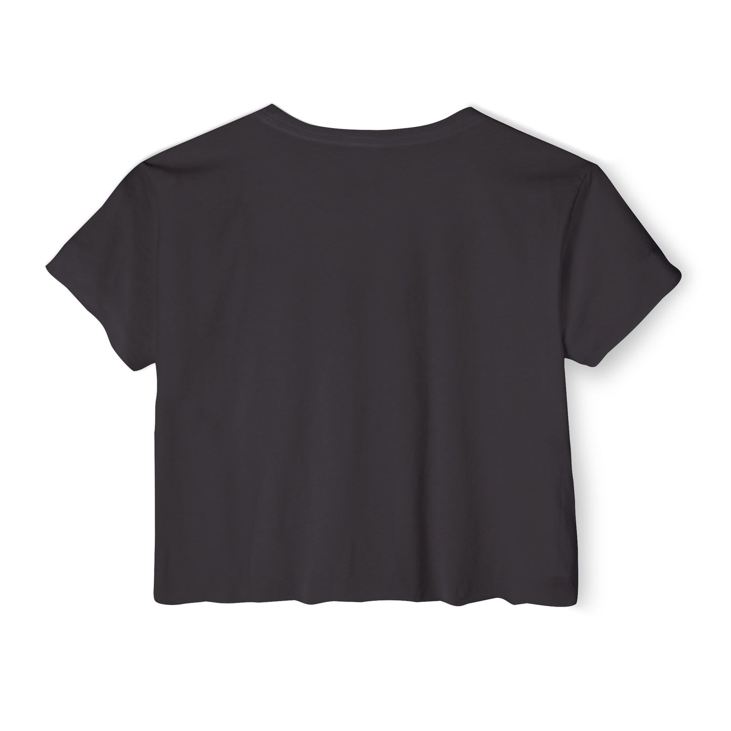 Black blank crop top with crew neck and short sleeves