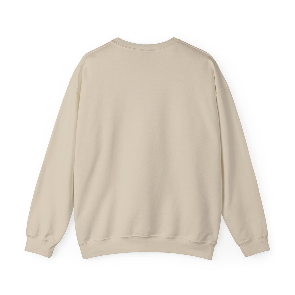 Sand crewneck sweatshirt back view, plain design