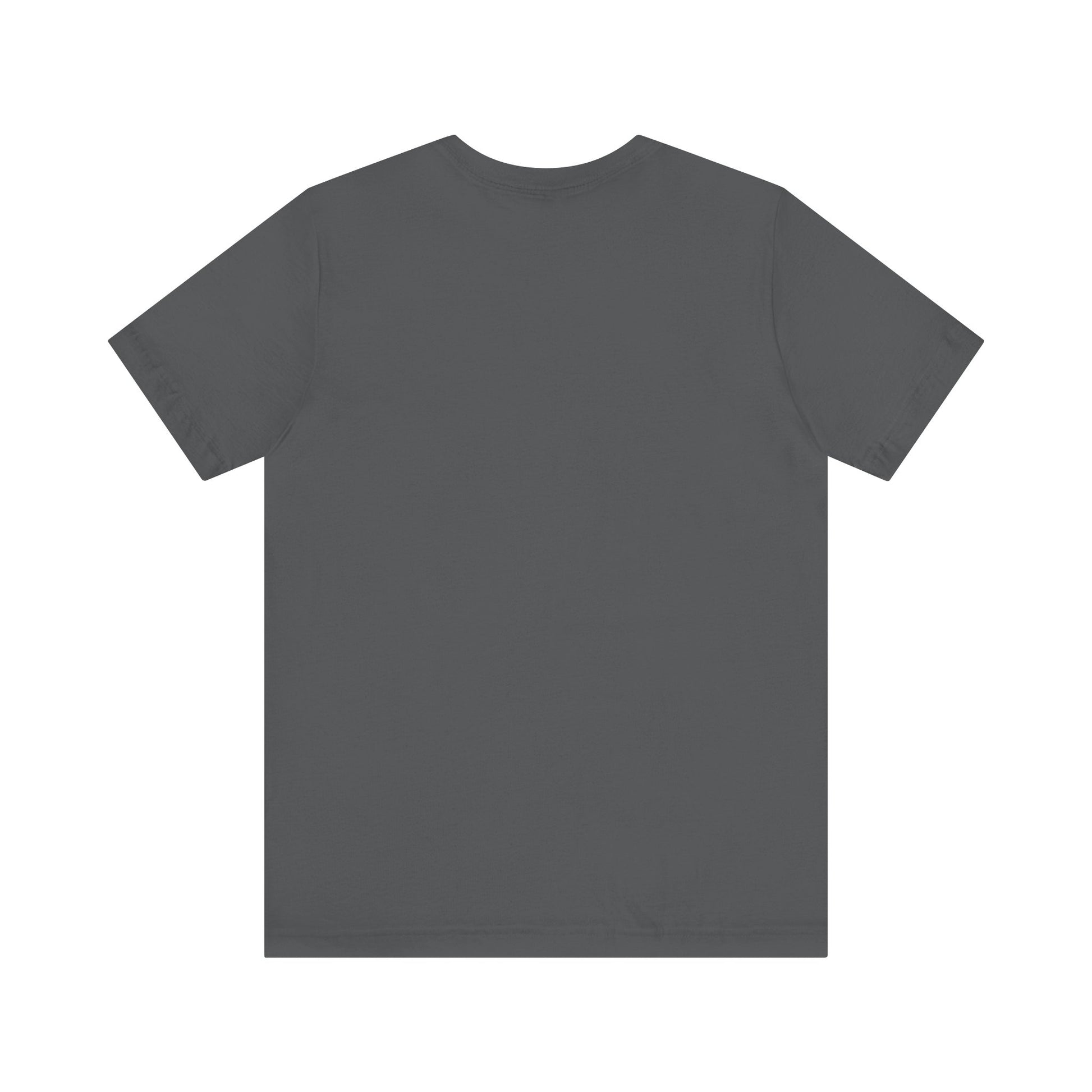 Charcoal gray crew-neck t-shirt, blank front with no visible graphic